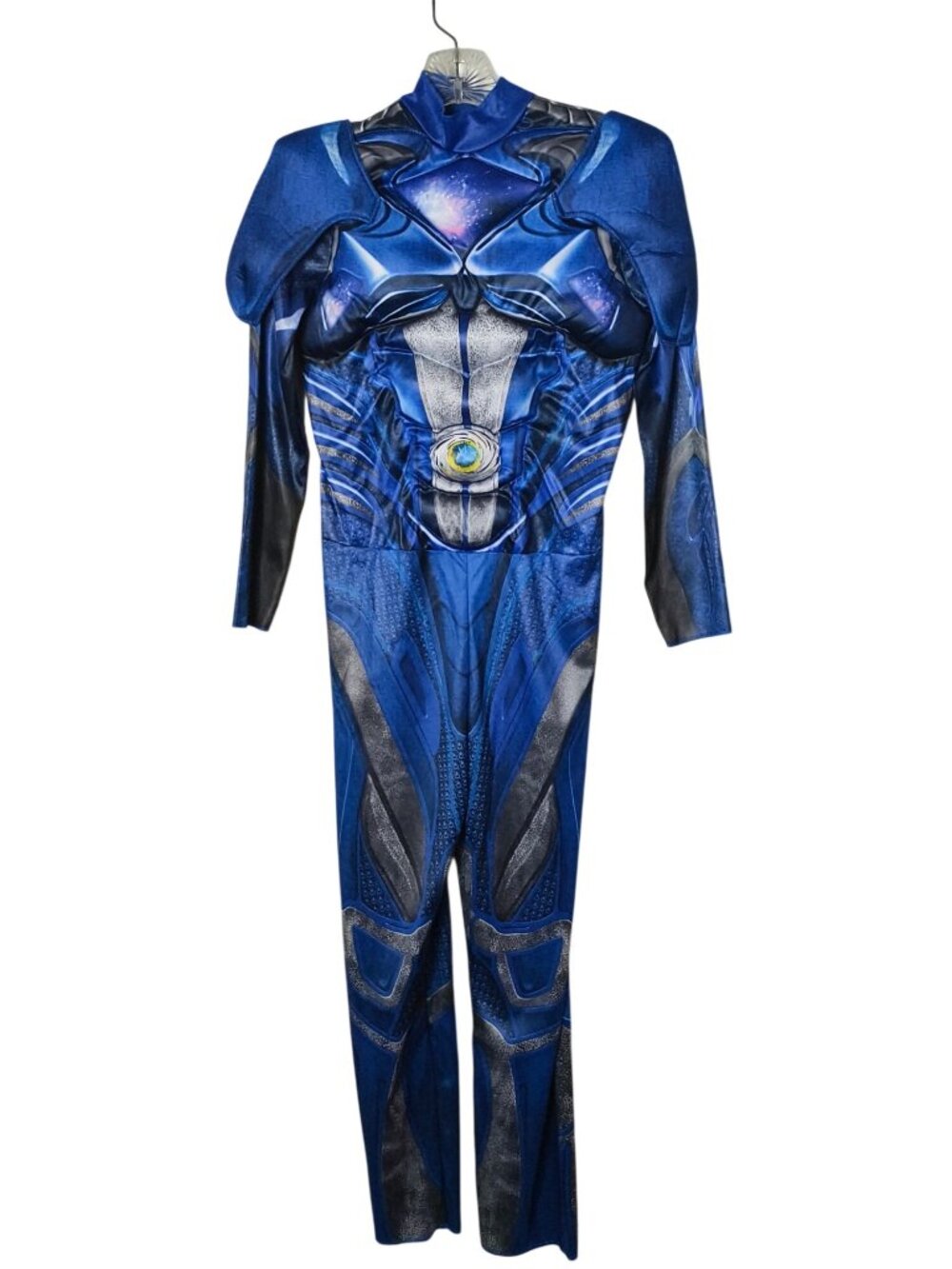 Power Rangers Blue Ranger Costume Boys L 10-12 Muscle Chest Halloween Superheroe